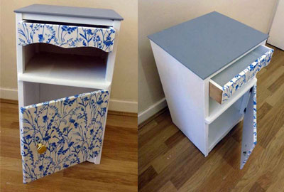 Blue floral cabinet