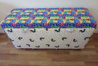 Children’s toy storage on wheels